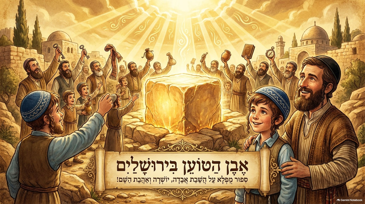 שקופית השער של המצגת: אבן הטוען בירושלים