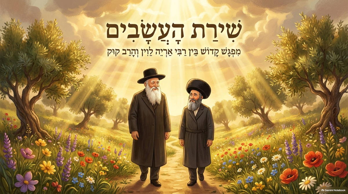 שקופית השער של המצגת: שירת העשבים (רבי אריה לוין והרב קוק)