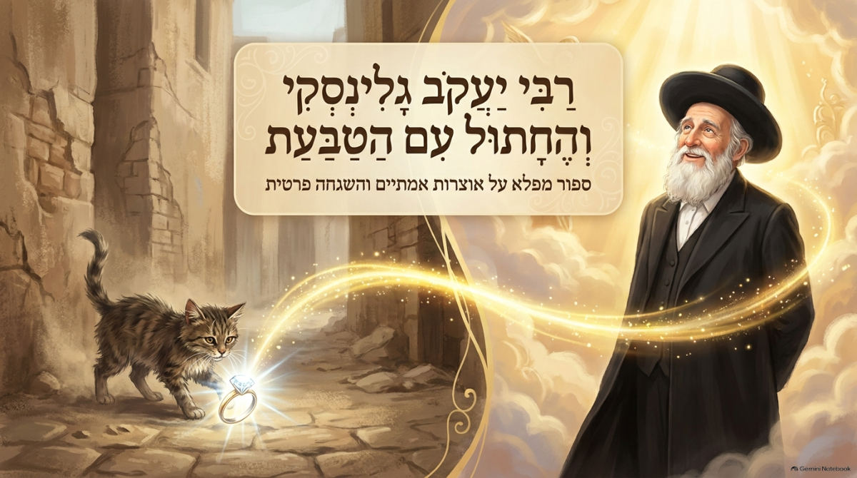 שקופית השער של המצגת: רבי יעקב גלינסקי והחתול עם הטבעת